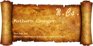 Mathern Csongor névjegykártya